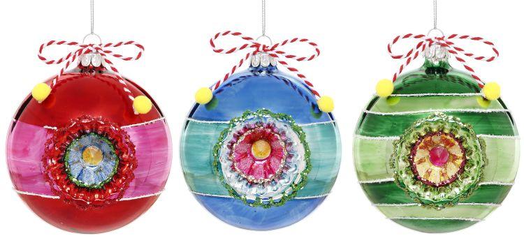 Merry Reflector Ornament, Box of 6- 4 Inches