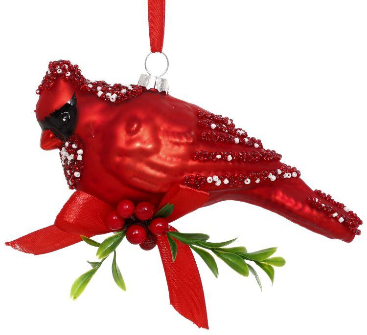 Christmas Cardinal Ornament -  5 x 3 Inches
