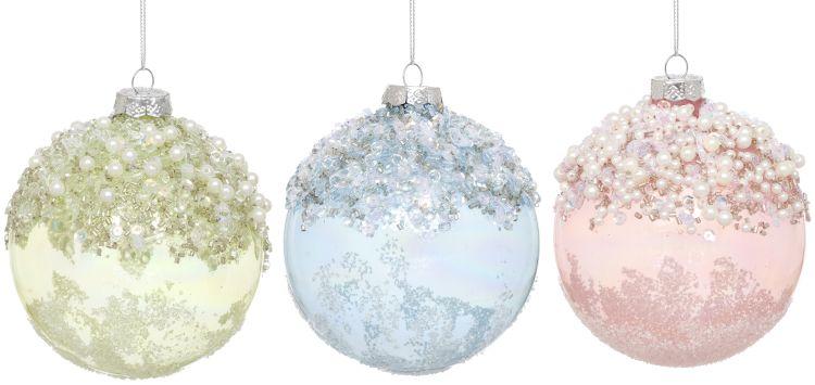 Candied Pearl Ornament, Box of 6- 4 Inches