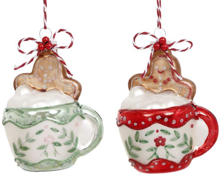 Gingerbread Cup Ornament, Box of 6- 3.5 Inches