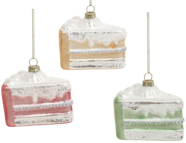 Frosted Cakeslice Ornament, Box of 6- 3 Inches