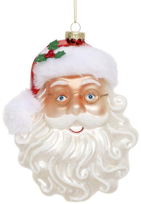 Jolly Santa Head Ornament - 6.5  Inches