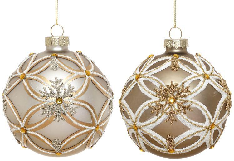 Snowflake Grid Ornament, Box of 6- 3 Inches