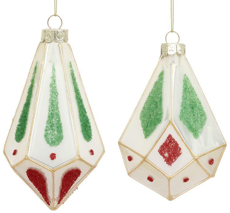 Diamond Holiday Ornament, Box of 6- 4-5 Inches
