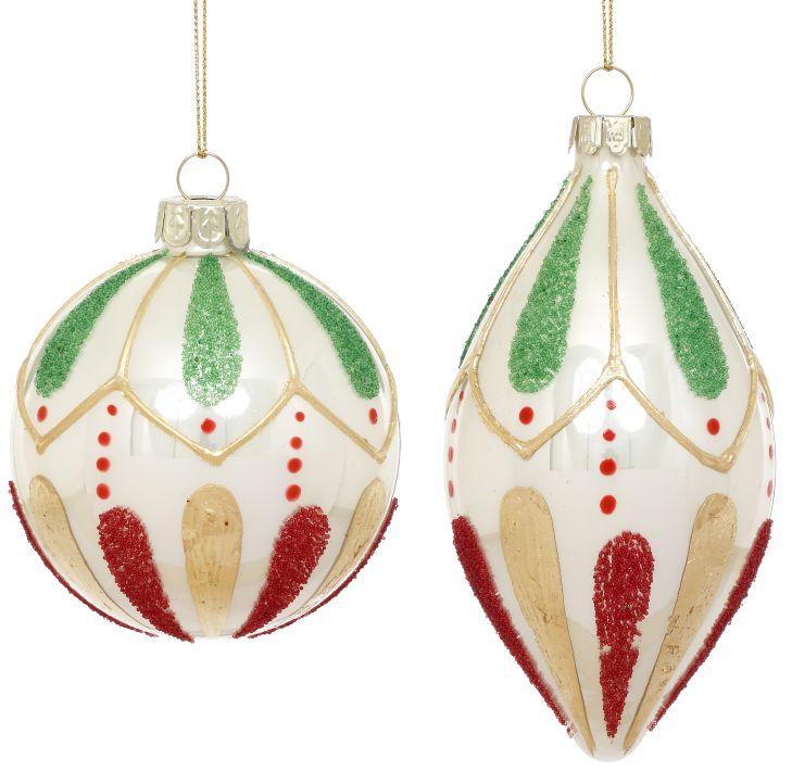 Festive Drop Ornament, Box of 6- 3-4 Inches