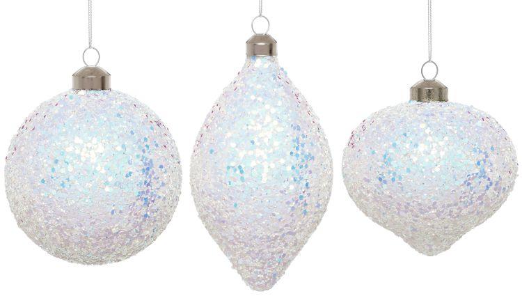 Iridescentescent Gltr Ornament, Box of 6- 4-5 Inches