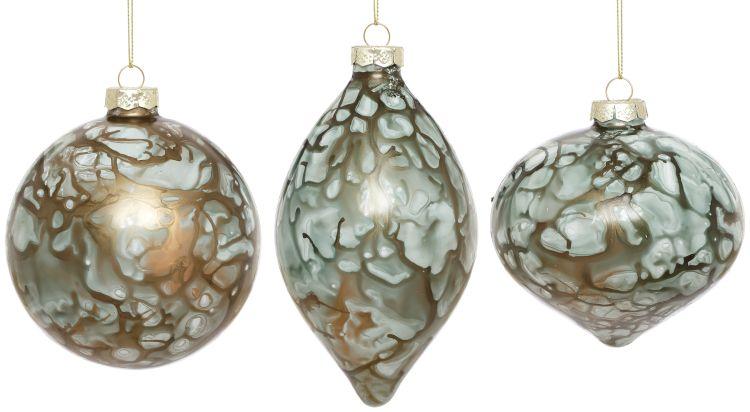 Marbled Ornament, Box of 6- 4-5 Inches