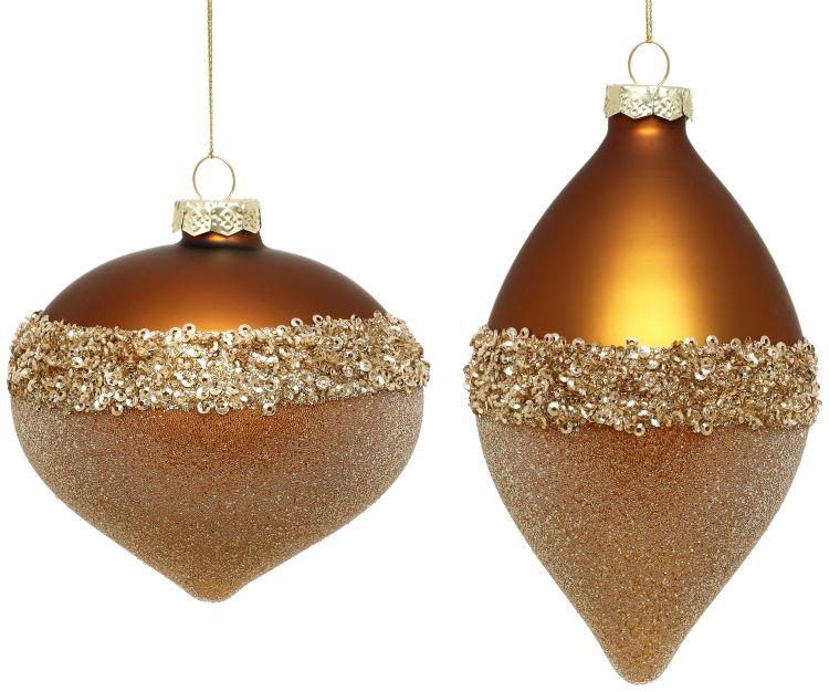 Luxe Banded Ornament, Box of 6- 4-5 Inches