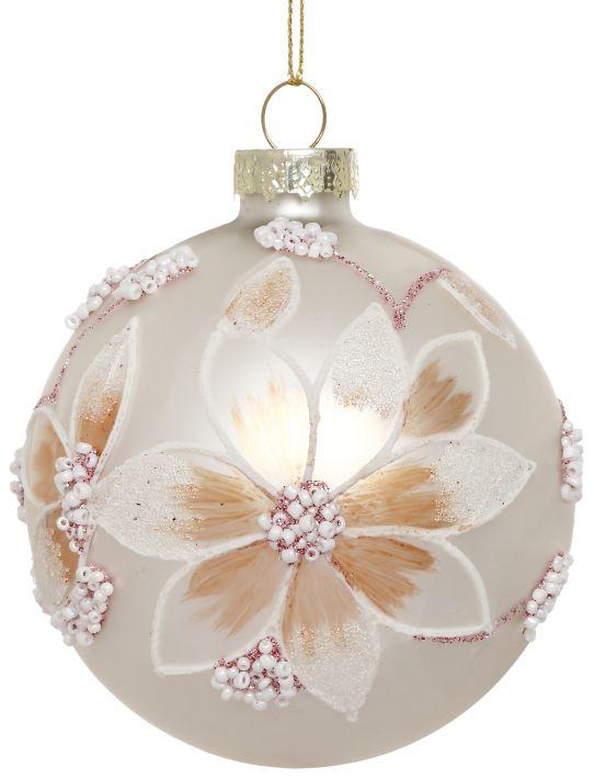 Blossom Beaded Ornament, Box of 6- 3 Inches