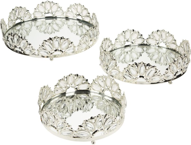 Florentine Floral Tray- 10-14 Inches, Set of 3