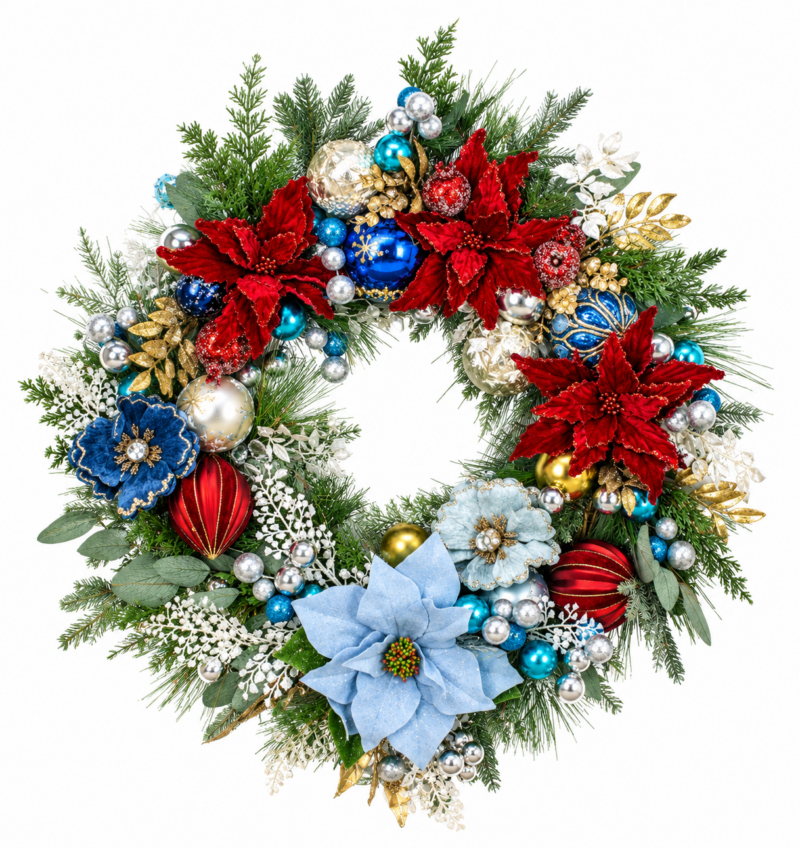 Blue & White Wreath