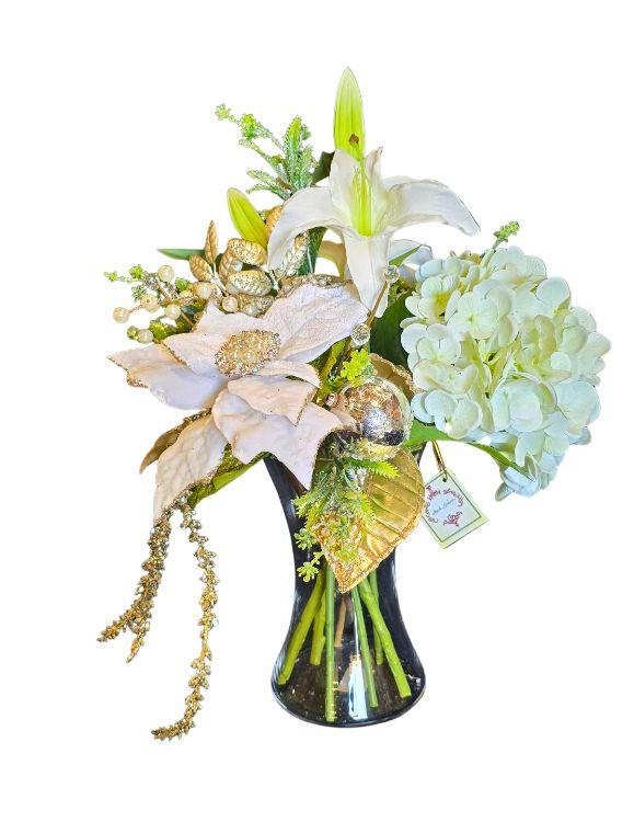 Lily Hydrangea Christmas Vase