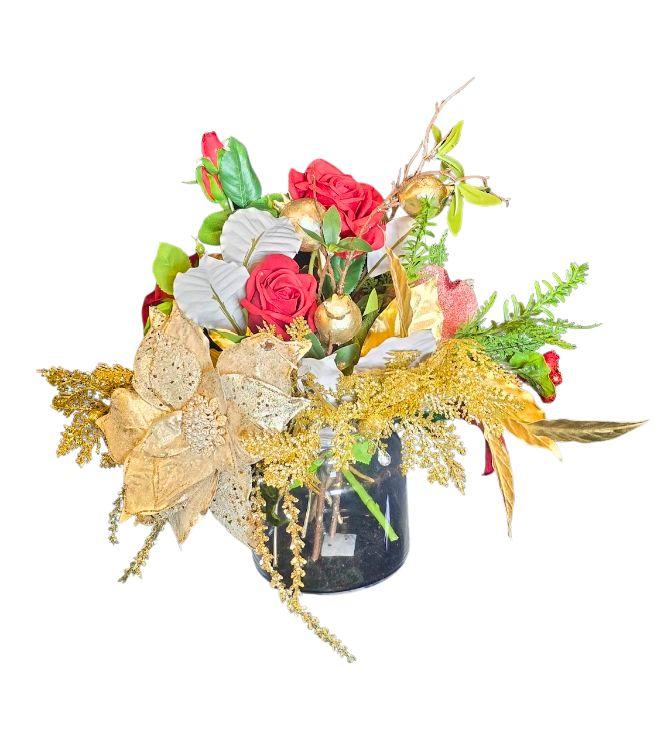 Pearl Poinsettia Rose Vase