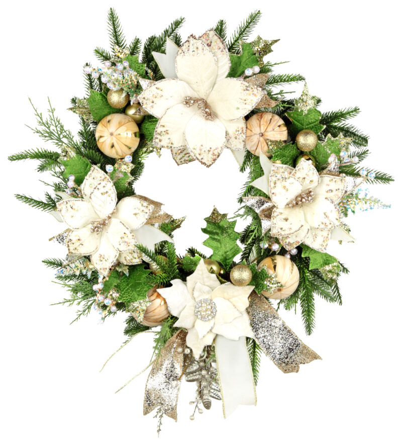 Glam White Wreath - 32 Inches