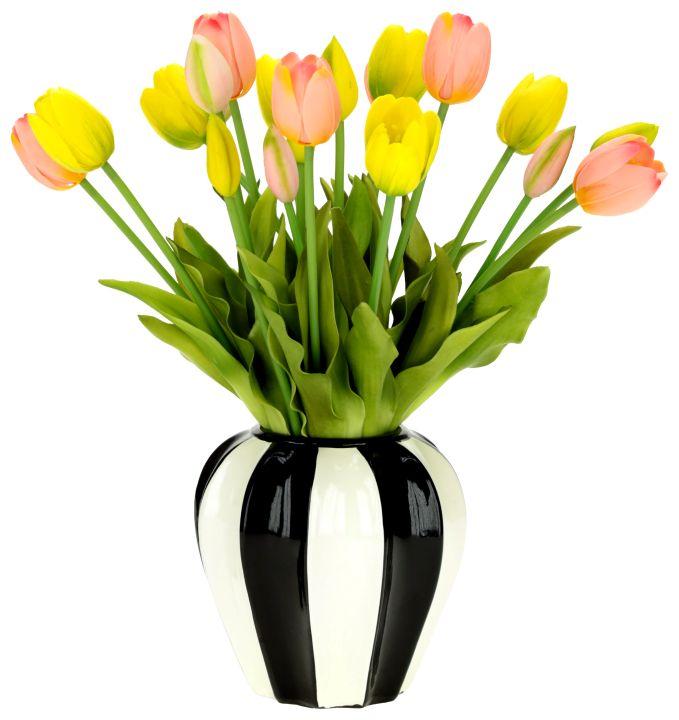 Tulip Floral Arrangement  in Vase - 15.5 Inches