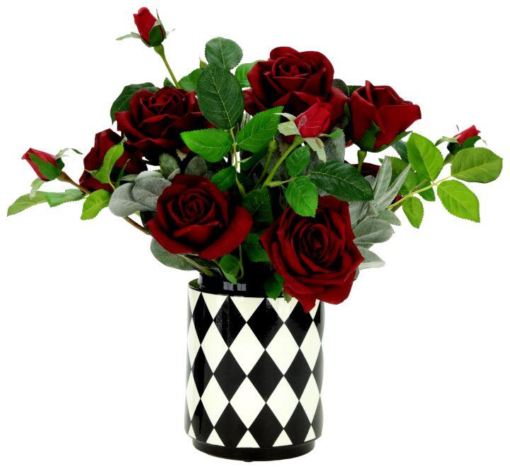 Rose Floral Arrangement  in Vase - 16 Inches